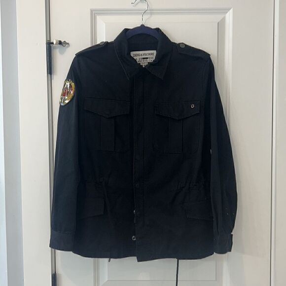 Zadig and Voltaire Kayak Mili Skull Black Jacket Sz US6, FR38 EUC - Picture 3 of 13